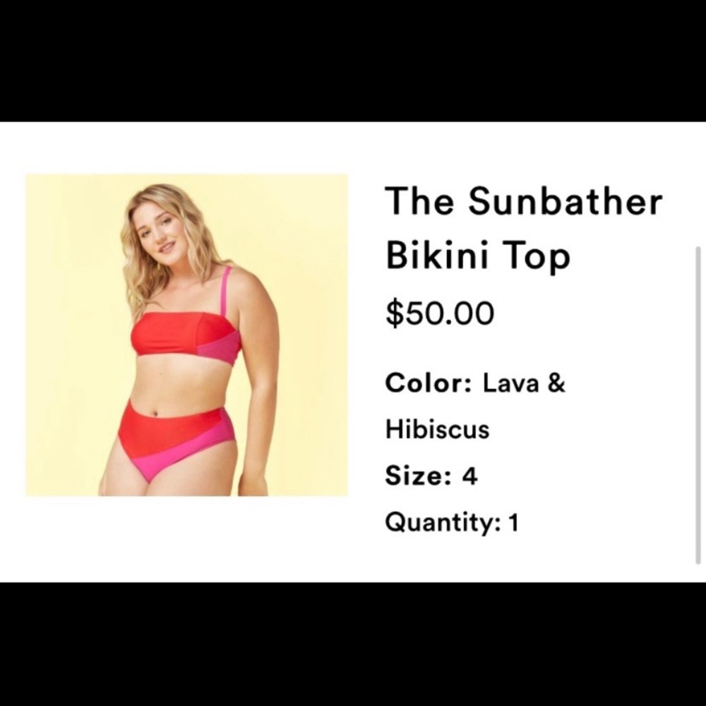 Summersalt Sunbather Bikini Top in Lava & Hibiscus